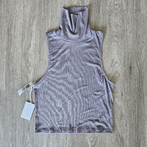 Women's Sleeveless Turtleneck Top - Purple